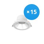 Multipack 15x Noxion Downlight LED Apollo 9W 1100lm 60D - 830 Luz Cálida | 145mm - Recorte 120mm - UGR <19