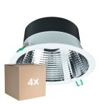 Multipack 4x Philips Downlight LED Coreline DN142B Aluminium Blanco 19.2W 2300lm 60D - 840 Blanco Frio | Recorte 200mm - IP20 - UGR<19