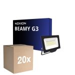 Multipack 20x Noxion Proyector LED Beamy G3.1 Negro 50W 5500lm 110D - 830 Luz Cálida | IP65 - Simétrico 
