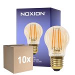 Multipack 10x Noxion Lucent Lustre LED E27 Con Filamento Ámbar 4.5W 400lm - 822 Luz Muy Cálida | Regulable - Reemplazo 35W