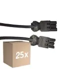 Multipack 25x Noxion GST - Compatible Cable de extensión Negro - Macho + Hembra - 5m - 3 pole 1,5mm2