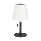Eglo Lámpara De Mesa Montapalma Solar Acero Negro 2W 190lm - 830 Luz Cálida | IP54 - Regulable - USB-C